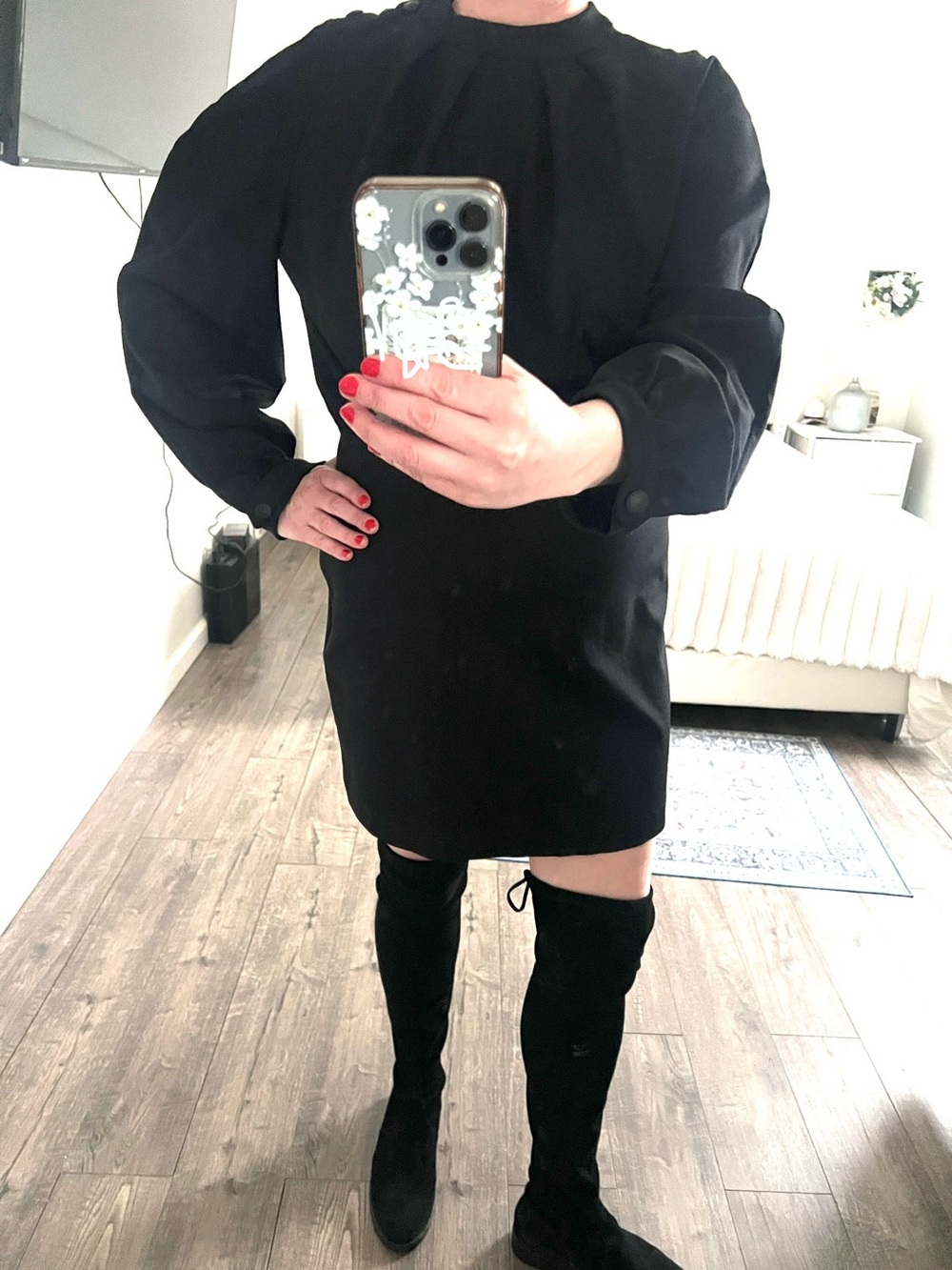 NWT Chic Long Sleeve Black Dress